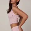Top corsé con cordones y adornos Letitia en rosa suave