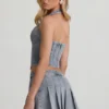 Top corsé con cuello halter Lotta en azul claro