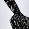 Top corsé de vinilo con cordones Lamiya en negro