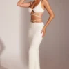 Top corto con tirantes y aros adornado Parma en blanco