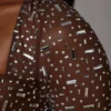 Top corto de manga larga con adornos transparentes Guilia en color cacao intenso