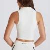 Top corto polo Soft Active en color marfil