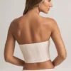 Top corto sin tirantes Verna de modal con estampado de rayas