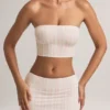 Top corto sin tirantes Verna de modal con estampado de rayas