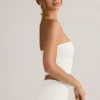 Top corto sin tirantes Verna de modal en blanco