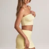 Top corto sin tirantes Verna de modal en color sorbete de limón
