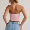 Top corto sin tirantes Verna de modal en rosa bebé