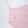 Top corto tipo camisola con fruncidos y textura pointelle Livia en rosa bebé