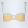 Top de bikini balconette con aros de Vallibona en cuadros vichy amarillos