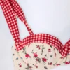 Top de bikini balconette con aros Vallibona en estampado floral rojo