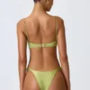 Braguitas de bikini cheeky con tirantes anchos y adornos Sunray en verde pera