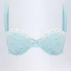 Top de bikini balconette con aros y bordado inglés Ravello en azul polvo
