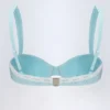 Top de bikini balconette con aros y bordado inglés Ravello en azul polvo