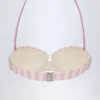 Top de bikini balconette con aros y cuello halter Ascona en rayas malva