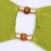Top de bikini bandeau con adornos de abalorios Manava en verde oliva