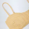 Top de bikini bandeau con volantes Portbou en cuadros amarillos