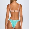 Top de bikini bandeau Pasyon con estampado multicolor azul