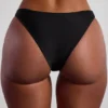 Top de bikini bandeau Praslin con adornos de abalorios en negro