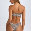 Top de bikini bandeau Rio con estampado de leopardo