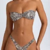 Top de bikini bandeau Rio con estampado de leopardo