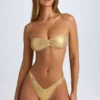 Top de bikini bandeau Rio en dorado