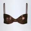 Top de bikini con aros Aluna en color bronce