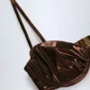 Top de bikini con aros Aluna en color bronce
