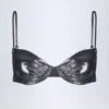 Top de bikini con aros Aluna en color plateado