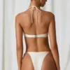 Braguitas de bikini Lula con detalle de perlas en blanco perla