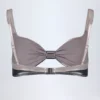 Top de bikini fruncido Palmita en plateado cromado