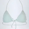Top de bikini microtriángulo Noia en estampado floral azul