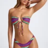 Top de bikini multifuncional Azure By Oh Polly Ropa de baño con estampado multicolor