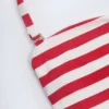 Top de bikini multifuncional Cascais en rayas rojo cereza
