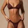 Top de bikini tipo bralette Sable en marrón espresso
