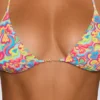 Top de bikini triangular Comino con estampado multicolor brillante