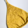 Top de bikini triangular con adornos Baie en amarillo dorado