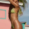 Braguitas de bikini con cordón y adornos Bali en verde oliva