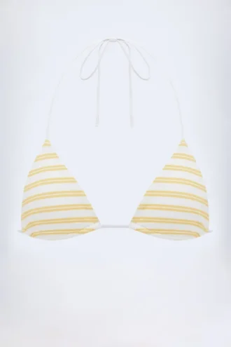 Top de bikini triangular Kotor en amarillo limón