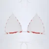 Top de bikini triangular Kotor en rojo cereza