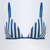 Top de bikini triangular Montauk en azul marino