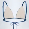 Top de bikini triangular Montauk en azul marino