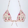 Top de bikini triangular Noia en rojo con estampado floral