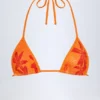 Top de bikini triangular Paita con estampado Orange Orchid