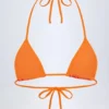 Top de bikini triangular Paita con estampado Orange Orchid