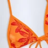 Top de bikini triangular Paita con estampado Orange Orchid