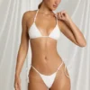 Top de bikini triangular Zayana  en blanco