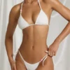 Top de bikini triangular Zayana  en blanco