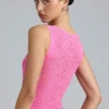 Top de cuello alto con cordones y adornos Gracie en rosa chicle