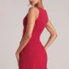 Top de cuello cuadrado Veya en rojo cereza