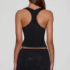 Top de jersey con cuello redondo y espalda nadadora con adornos Aine en negro